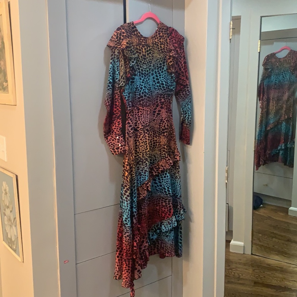 Hayley Menzies ombré crocodile midi dress M $775 - Picture 3 of 6